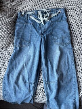 C&C California Light Blue Relaxed Denim Jeans with Drawstring Waist